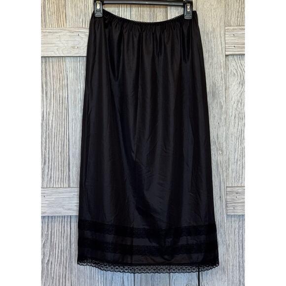 Patricia Lingerie Womens Half Slip Lace Trim Black Large Style 4073 - Picture 1 of 4